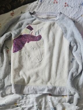 Epic Threads White Plush-Lined Sweatshirt with Label Detail